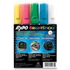 Expo Fluorescent Markers, 5Color Set, Bullet Tip, PK/BE/WE/YW/GN PK SAN14075